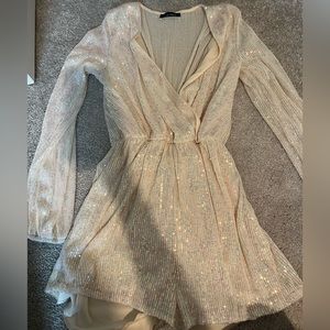 Champagne sequin romper